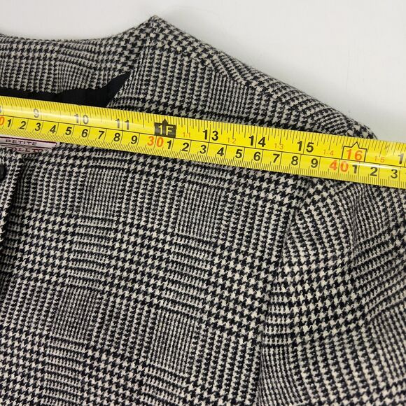 Vtg Pendleton Suit Jacket Women’s PS Black Houndstooth Plaid Cropped Slits 1960s - Picture 10 of 16